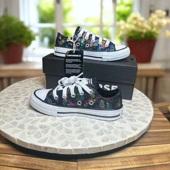 Converse Chuck Taylor All Star CTAS Low PS “Butterfly Shine” Kids Size 11 - Picture 9 of 15